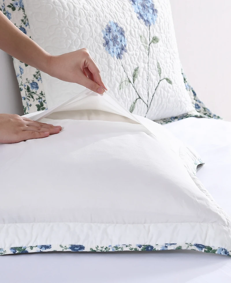 Beatrice Home Fashions Carnation Embroidered Sham, Standard