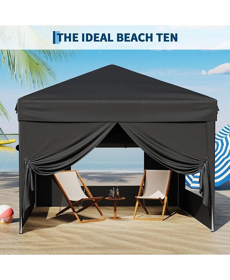 gaomon Outdoor Pop Up Tent Canopy with 4 Sidewalls SandBag and Carry Bag for Camping, Backyard Parties
