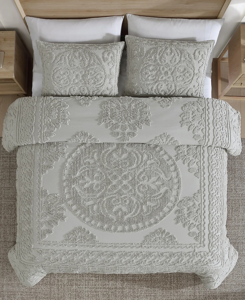 Beatrice Home Fashions Emblem Chenille 3-Pc. Comforter Set
