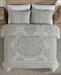 Beatrice Home Fashions Emblem Chenille 3-Pc. Comforter Set