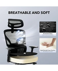 gaomon Office Chair Ergonomic Desk Chair,Home Mesh Chair with Adjustable Footrest Lumbar Support,High-Back Computer Gaming Chair