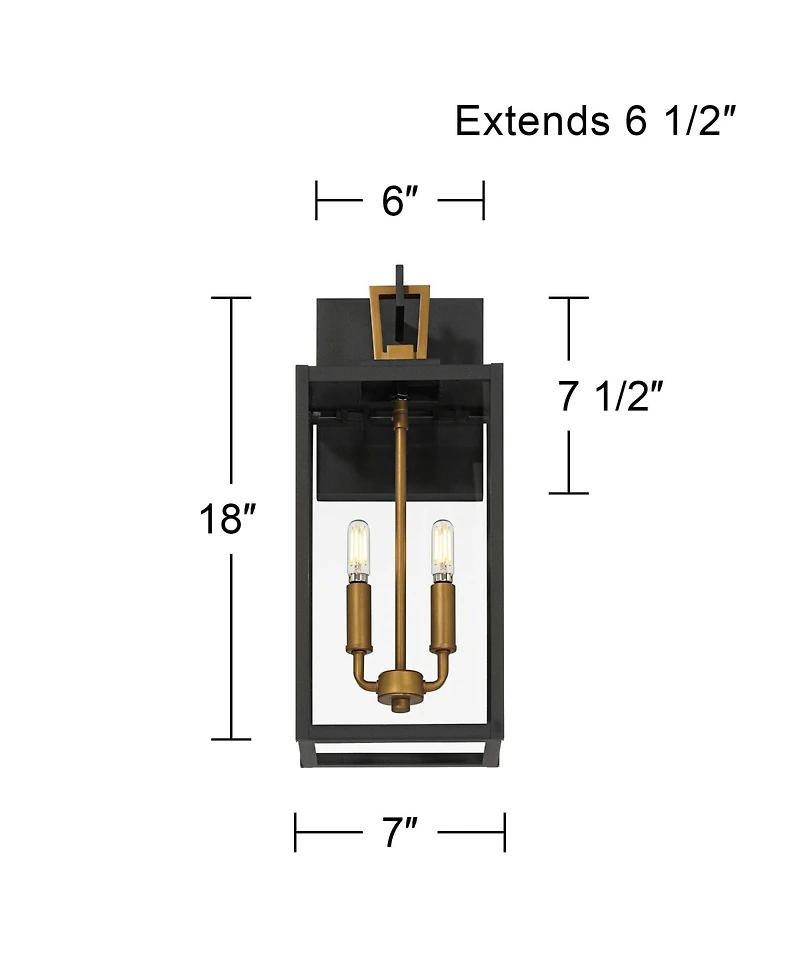 Possini Euro Design Possini Euro Trystin 18 inches and Brass 2-Light Outdoor Wall Light