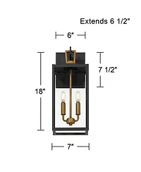 Possini Euro Design Possini Euro Trystin 18 inches and Brass 2-Light Outdoor Wall Light