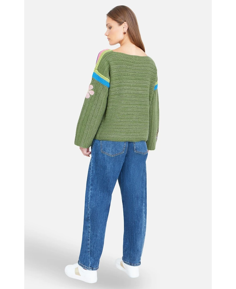 Yumi Women's Crochet Flower Jumper