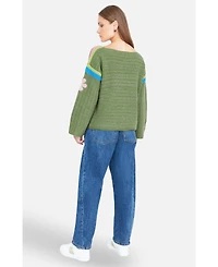 Yumi Women's Crochet Flower Jumper