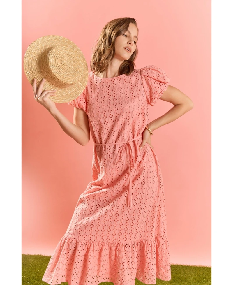 English Factory Women's Eyelet Midi Dress