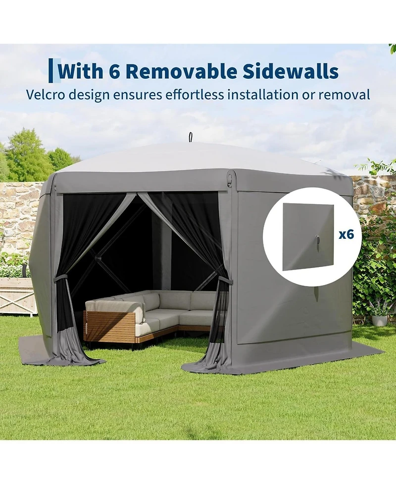gaomon 11.8FT Collapsible Gazebo Tent with 6 Removable Wind Panels for Outdoor Events, Camping, Patio, Backyard