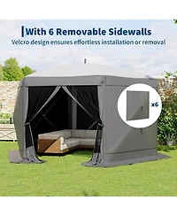 gaomon 11.8FT Collapsible Gazebo Tent with 6 Removable Wind Panels for Outdoor Events, Camping, Patio, Backyard