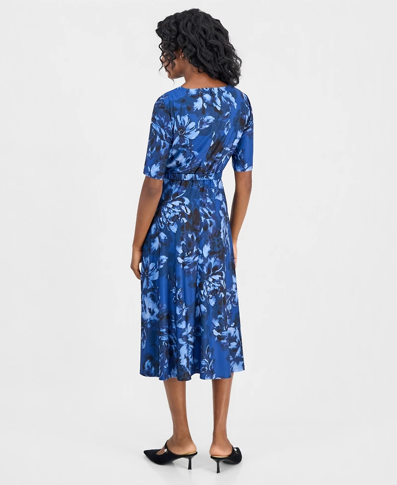 Kasper Petite Floral Print Fit & Flare Dress