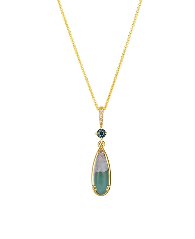 Le Vian Aquaprase, Montana Sapphire (1-3/4 ct. t.w.) & Diamond Pendant Necklace in 14k Honey Gold