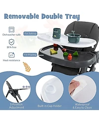 Gouun Baby 3-in-1 Convertible High Chair with 7 Heights and Dual Food Tray