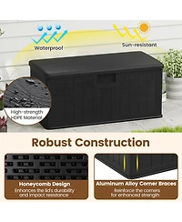 Sugift 100 Gallon Deck Storage Box with Lockable Lid for Patio