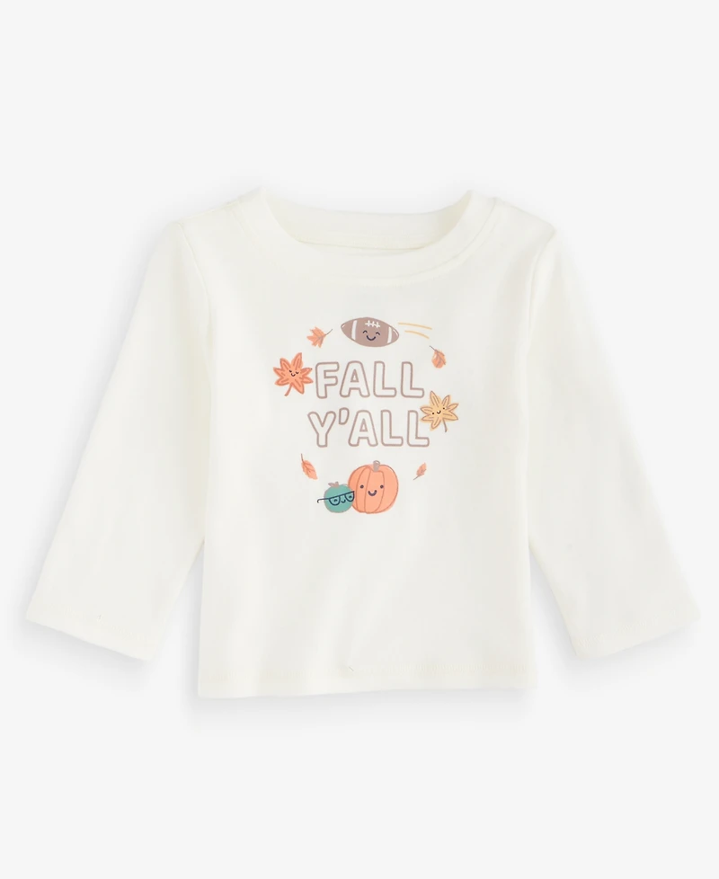 First Impressions Baby Boys' 3M-24M Mix & Match Long-Sleeve Fall Y'all T-Shirt, Macy's Exclusive