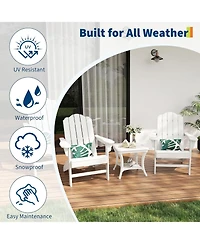 GarveeLife Hdpe Adirondack Chair Set of 1, Durable Wood Grain Outdoor Patio Lounge Chairs
