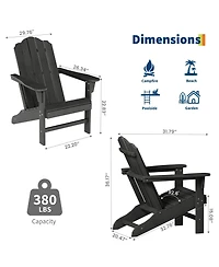 GarveeLife Hdpe Adirondack Chair Set of