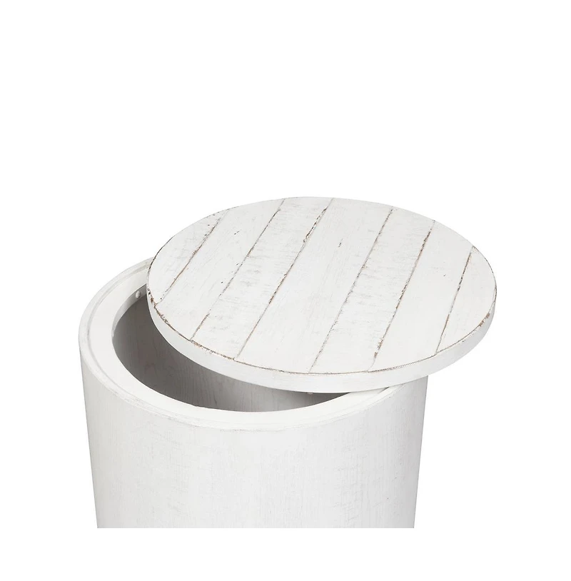 Liberty Furniture Industries, Inc. Modern Farmhouse Drum End Table in Flea Market with Heavy Distressing