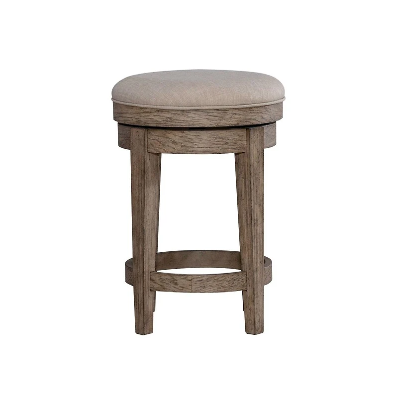 Liberty Furniture Industries, Inc. City Scape Upholstered Console Swivel Stool 25" Burnished Beige Oak