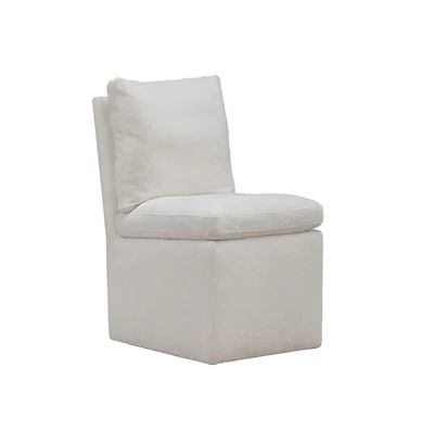 Liberty Furniture Industries, Inc. Accent Dining Chair with Castors - Squared Back - Ivory Upholstry