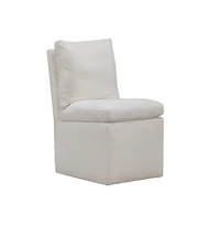 Liberty Furniture Industries, Inc. Accent Dining Chair with Castors - Squared Back - Ivory Upholstry