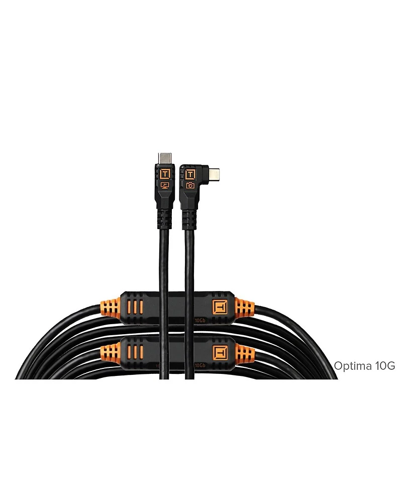 Tether Tools LeverLock Plate and TetherPro Optima 10G 31' Usb-c Straight to Usb-c Right Angle Cable