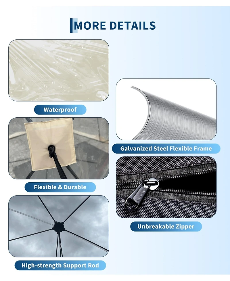 Gaomon 10.5x10.5 Ft Weather-Resistant Pop Up Clear Bubble Tent for Camping Hiking Sports Fishing