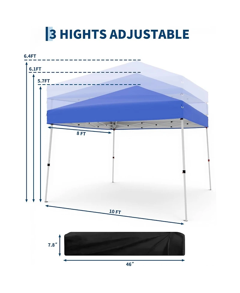 gaomon 10x10Feet Outdoor Portable Pop Up Tent Canopy with Carry Bag for Camping, Patio Deck Garden Beach