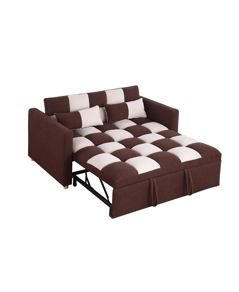 Streamdale Furniture 3-in-1 Sleeper Sofa Couch Bed, Small Teddy Convertible Loveseat Futon