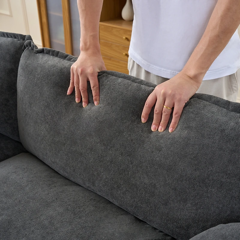 Streamdale Furniture Deep Seat Luxury 2 Piece Loveseat Couch and Sofa Armchair Set.
