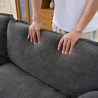 Streamdale Furniture Deep Seat Luxury 2 Piece Loveseat Couch and Sofa Armchair Set.