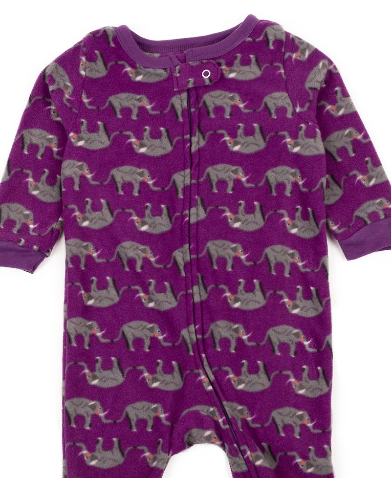 Leveret Baby Girls Matching Family One-Piece Sleep 'n Play Fleece Footed Pajamas - Cute and Playful Prints (03M-24M)