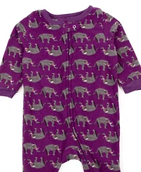 Leveret Baby Girls Matching Family One-Piece Sleep 'n Play Fleece Footed Pajamas - Cute and Playful Prints (03M-24M)