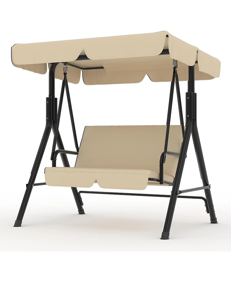 GarveeLife Outdoor Porch Swing with Adjustable Canopy