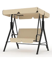 GarveeLife Outdoor Porch Swing with Adjustable Canopy