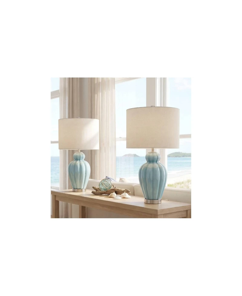 360 Lighting Leros 27 1/2" High Glass Gourd Table Lamp Set of 2