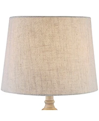 360 Lighting Claude Rustic Farmhouse Accent Table Lamps Set of 2 with Round Riser 22 Inches High Drum Shade for Bedroom Living Room House