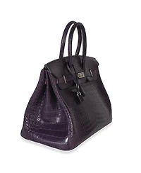 Pre-Owned HERMES Amethyst Matte Niloticus Crocodile Birkin 35 Phw