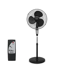 Black+Decker 18 inch Standing Oscillating Pedestal Fan with Remote, 90-Degree Oscillation, 3 Speed Settings
