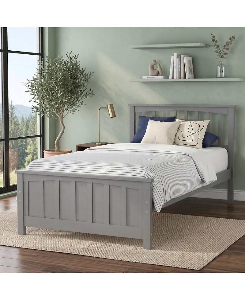 Sailvan Wood Platform Bed Twin