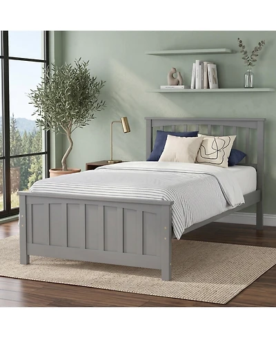 Sailvan Wood Platform Bed Twin