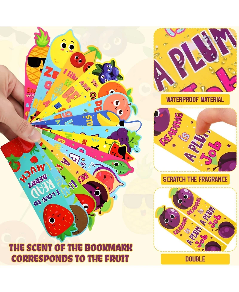 Gnuadz Scented Bookmarks Fruit Sniff Educational Supplies 15 Scents