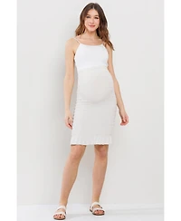 Hello Miz Maternity Smocked High-Rise Ruffle Skirt