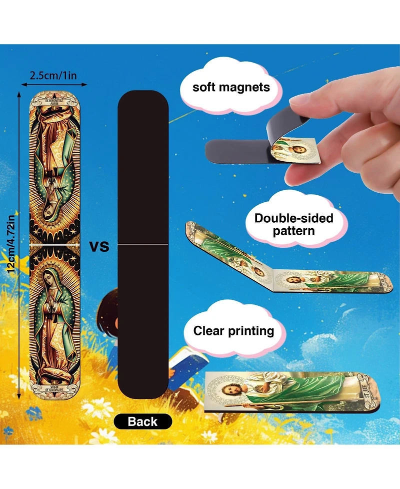 Gnuadz Magnetic Bookmarks Religious Saints Prayer Verse Clips