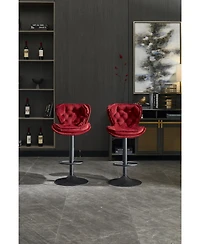 flynama Velvet Adjustable Swivel Bar Stools Set of 2, 300 Lbs Capacity