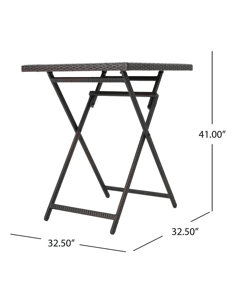 flynama Folding All-Weather Wicker Outdoor Bar Table