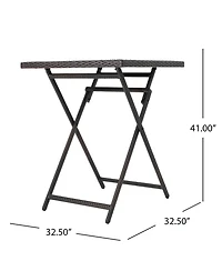 flynama Folding All-Weather Wicker Outdoor Bar Table