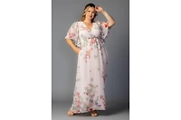 Kiyonna Plus Catalina Border Print Gown