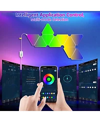 Busdays Triangular Led Lights 10 Rgb Wall Panels Modular Intelligent Light Panel with App Remote Music Sync Light Wall for Game Room Bedroom Decor