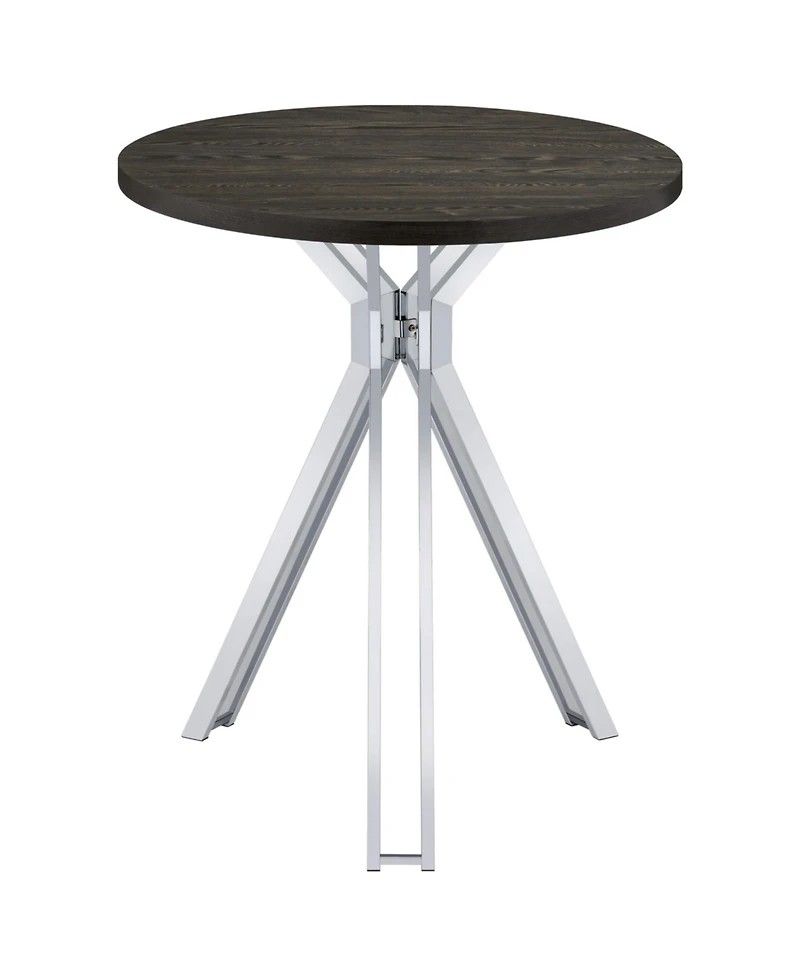 flynama Dark Oak 35" Round Pub Height Bistro Bar Table
