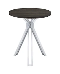 flynama Dark Oak 35" Round Pub Height Bistro Bar Table