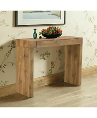 flynama 50" Natural Wood Grain Bar Table with 2 Drawers
